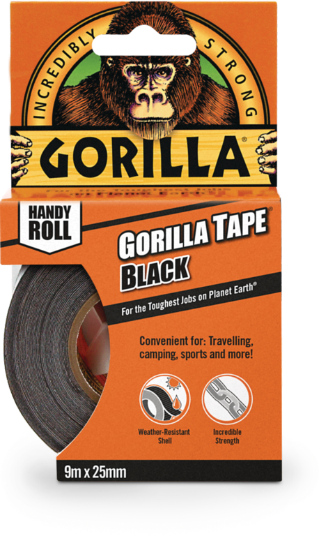 Gorilla Black Tape Handy Roll 25mm X 9m