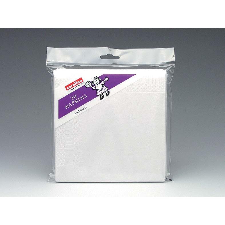 Caroline 2 Ply White Napkins Pack Of 20