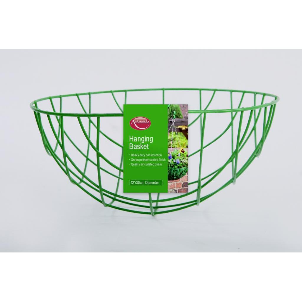 Ambassador 12" Green Hanging Basket