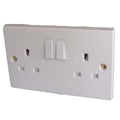 White 13A, Twin Switched Socket Outlet to BS1363