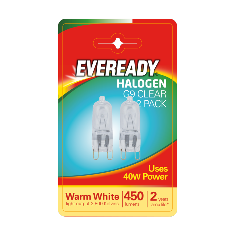 Eveready Halogen G9 Capsule Bulbs Clear BL2 40W Warm White