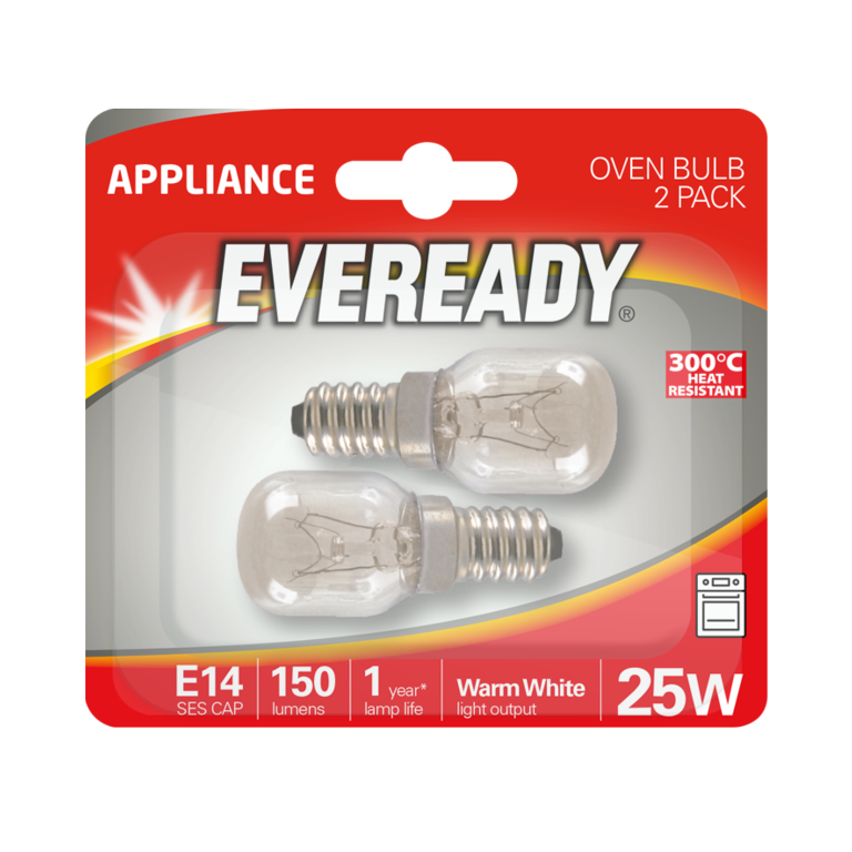 Eveready Oven Lamp Bulp 25w SES 2pk