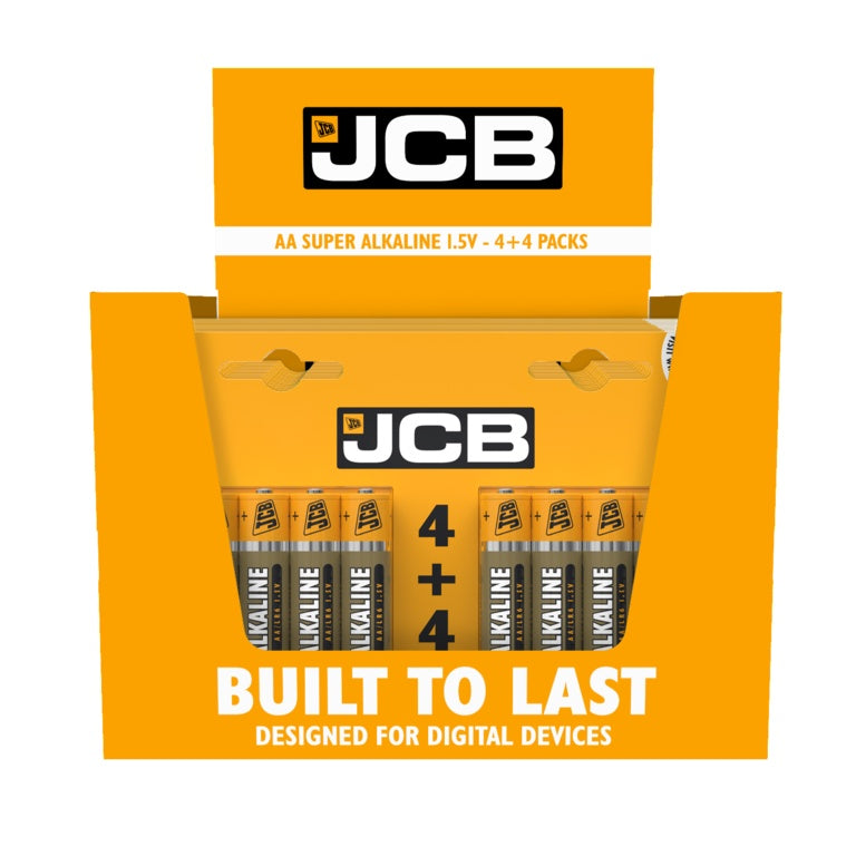 JCB Super Alkaline AA Batteries 8 Pack