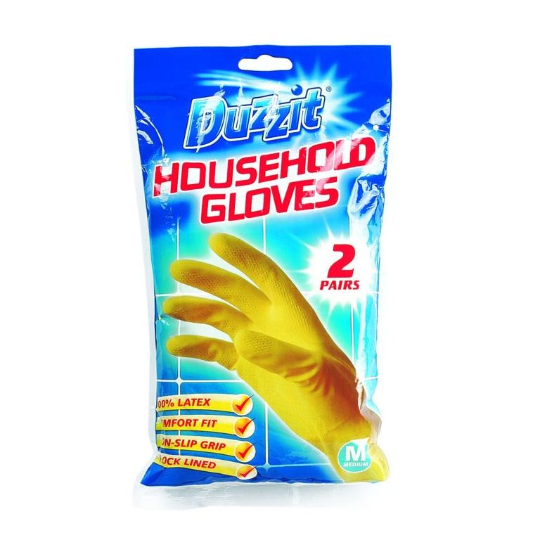 Duzzit Medium Household Gloves 2pk