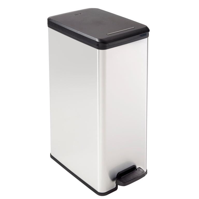 Curver Slim Line Stainless Steel Effect Deco Pedal Bin