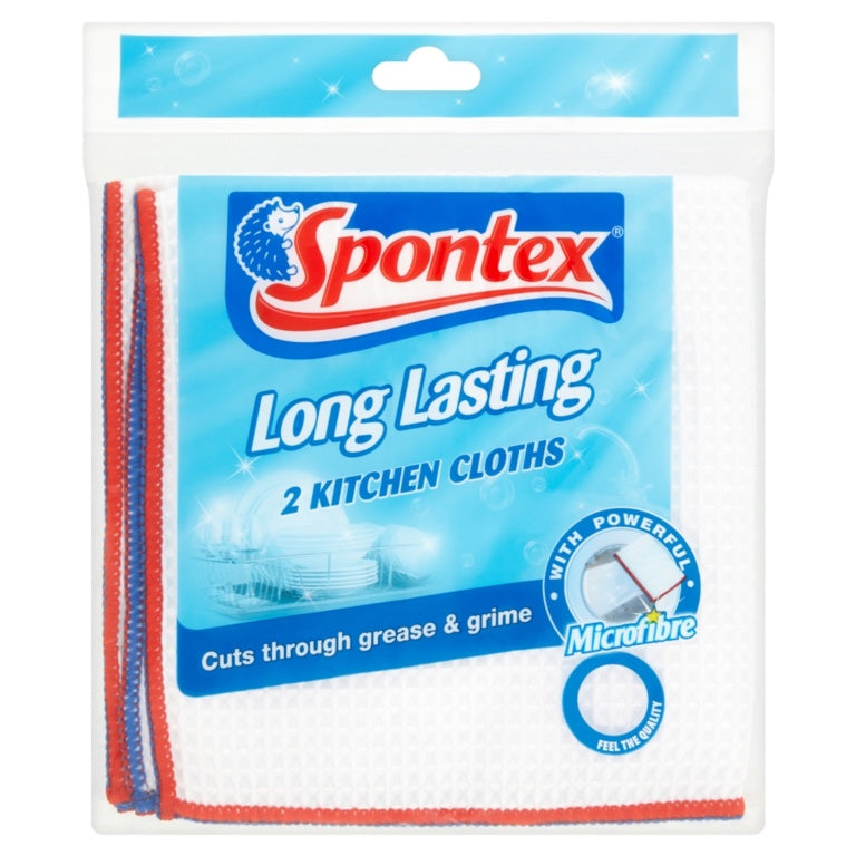 Spontex Long Last Kitchen Cloths 2pk