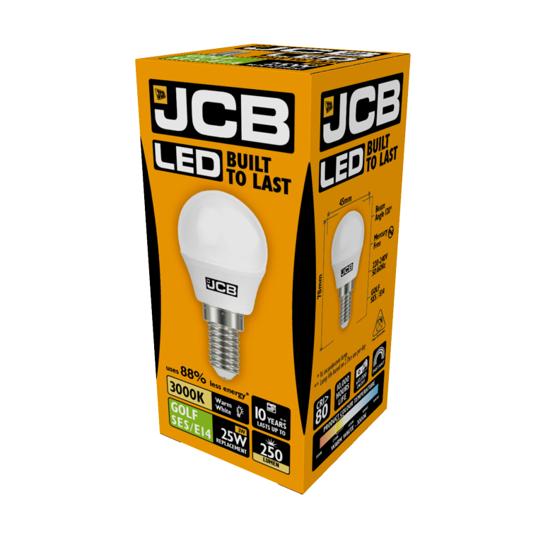JCB LED Golf 250lm Opal 3w Light Bulb