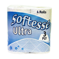 Softeese Ultra 3 Ply Ultra White Toilet Rolls 4pk