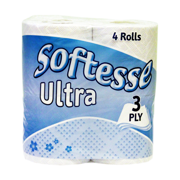 Softeese Ultra 3 Ply Ultra White Toilet Rolls 4pk