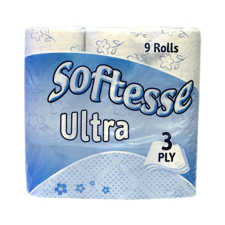 Softeese 3 Ply Ultra White Toilet Rolls 9 Pack