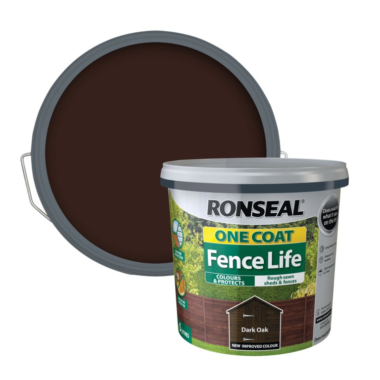 Ronseal Dark Oak One Coat Fence Life 5L