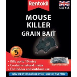 Rentokil 5 Sachets Of Mouse Killer Grain Bait