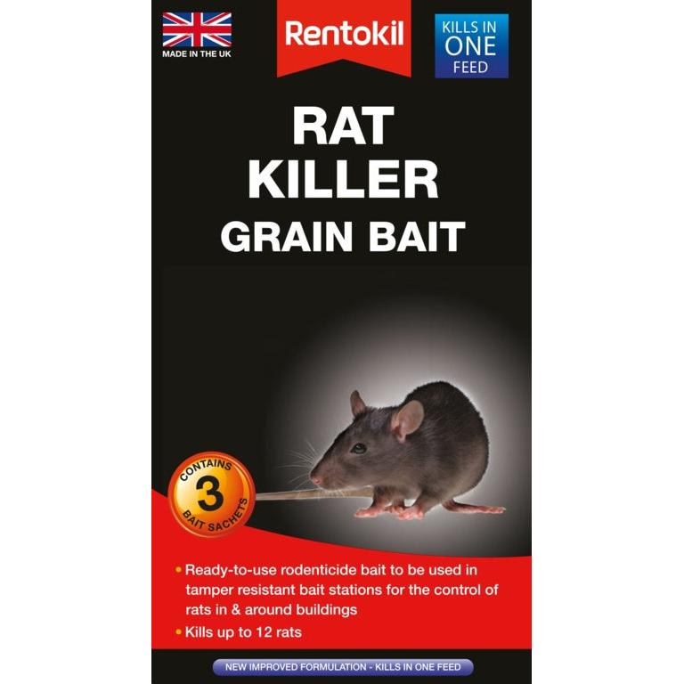 Rentokil Rat Killer Grain Bait Sachets X 3