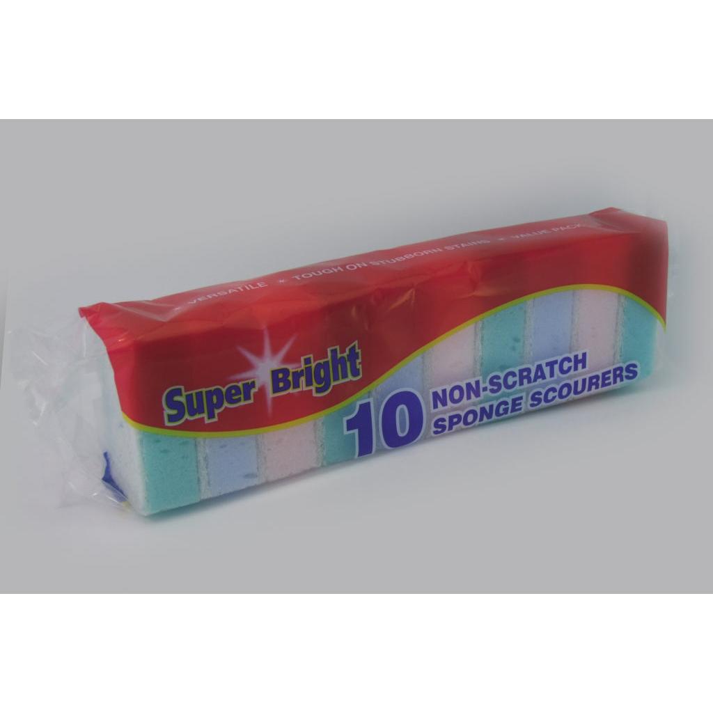 Superbright Non Scratch Sponge Scourers 10pk