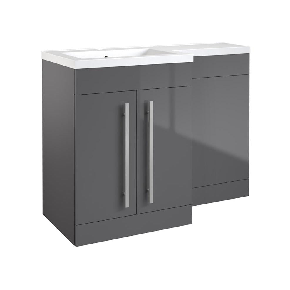Kvit Matrix 2 Door Basin Unit Gloss Grey 600mm