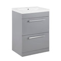 Avalon 2 Drawer Grey Bathroom Basin Unit 600mm