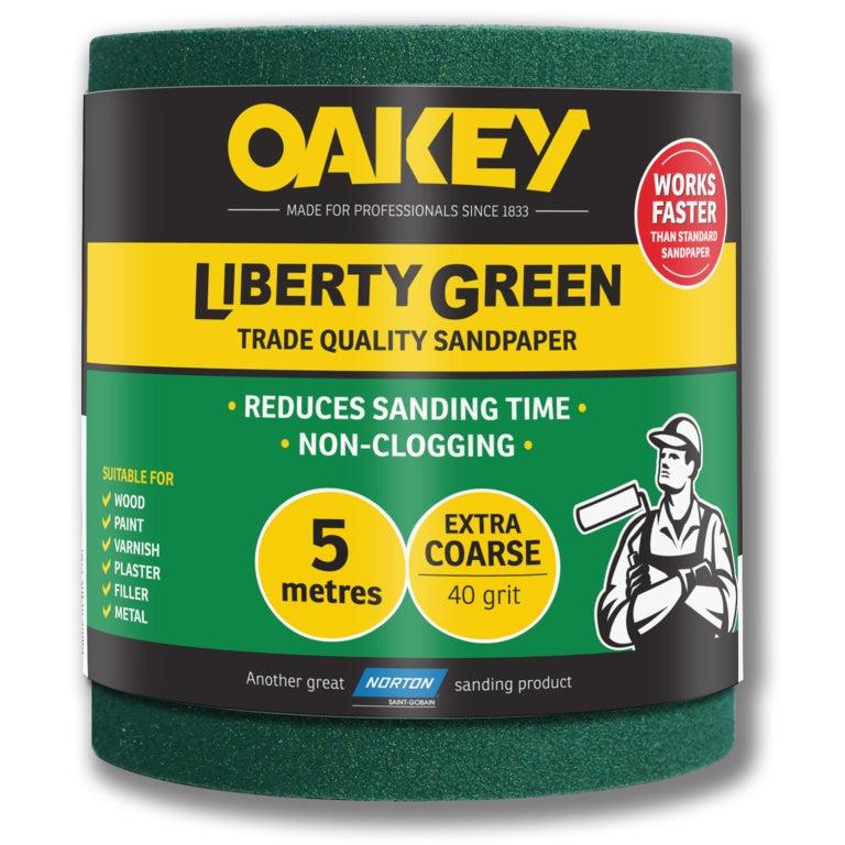 Oakley Liberty Green 40 Grit Course Sanding Roll 5m