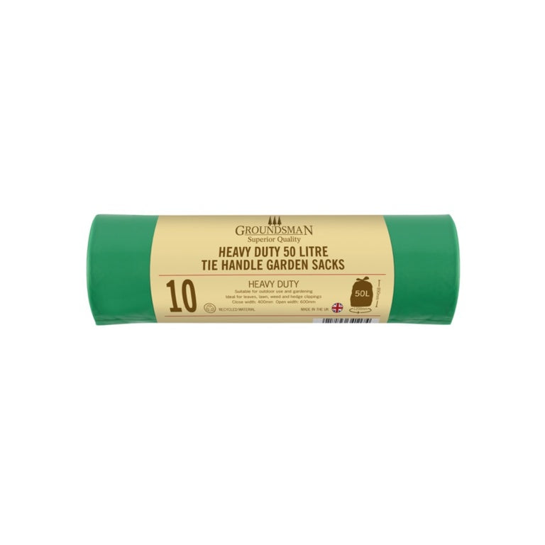 Heavy Duty Tie Handle Garden Bags 50L Pack Of 10