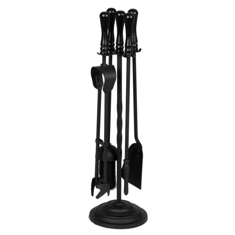 Black Companion Set With Round Base 5 Piece