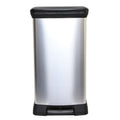 Curver Deco Black & Silver Pedal Bin