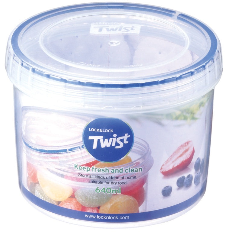 Locknlock Round Food Storage Container with Twist Lid 640ml