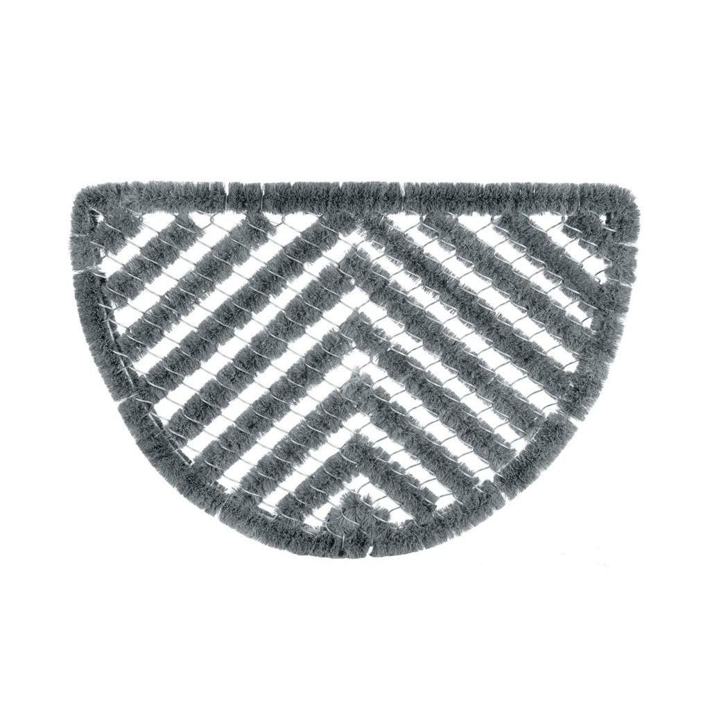 Groundsman Half Round Grey Wire Scraper Door Mat