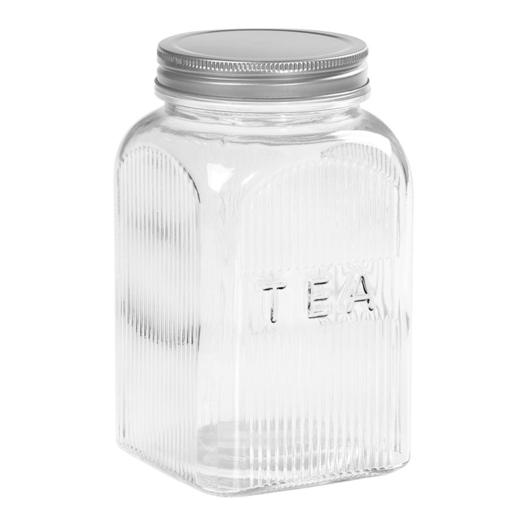 Glass Tea Jar With Screw Top Lid
