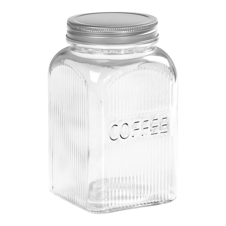 Glass Coffee Jar With Screw Top Lid