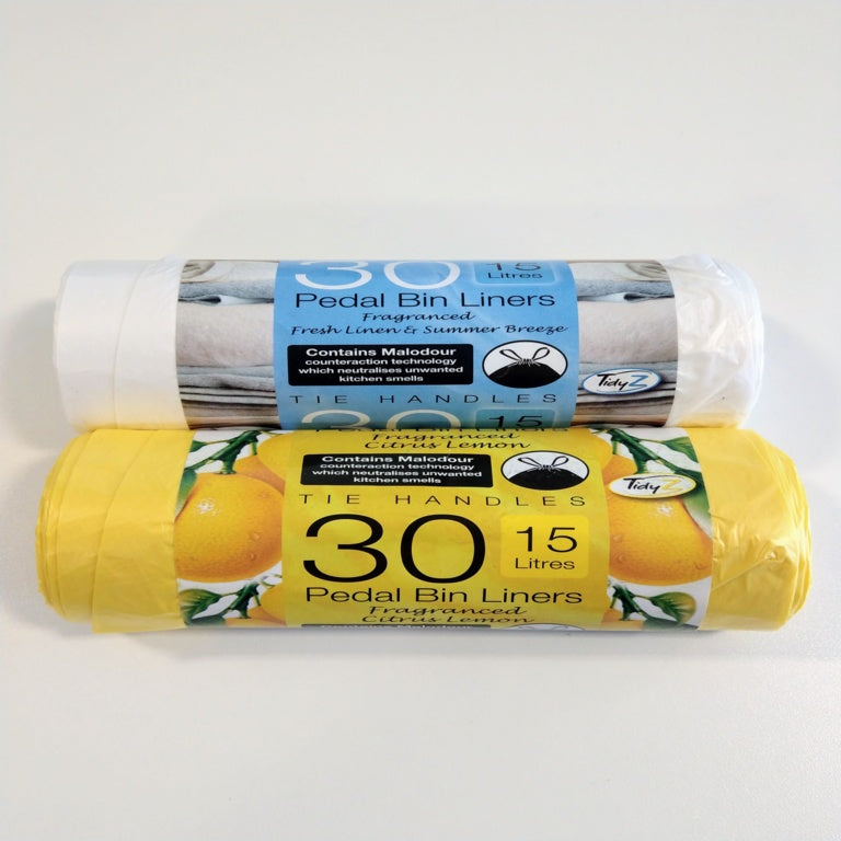 30 Fragranced Pedal Bin Liners With Tie Handles