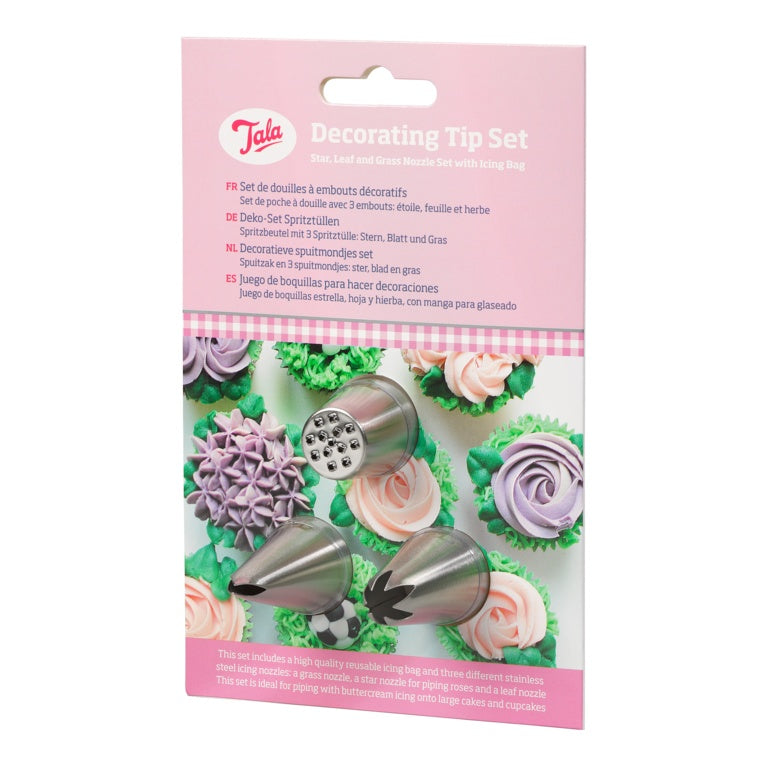 Tala 3 Nozzles Decorating Set With Icing Bags