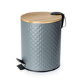 Bathroom Pedal Bin With Bamboo Lid