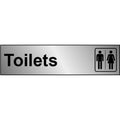 Metal Effect Toilet Self Adhesive Sign