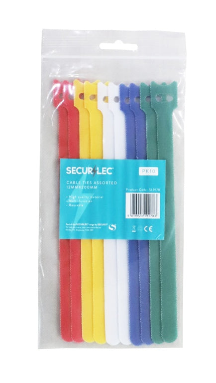 Bright Coloured Cable Ties Assorted Pack Of 10