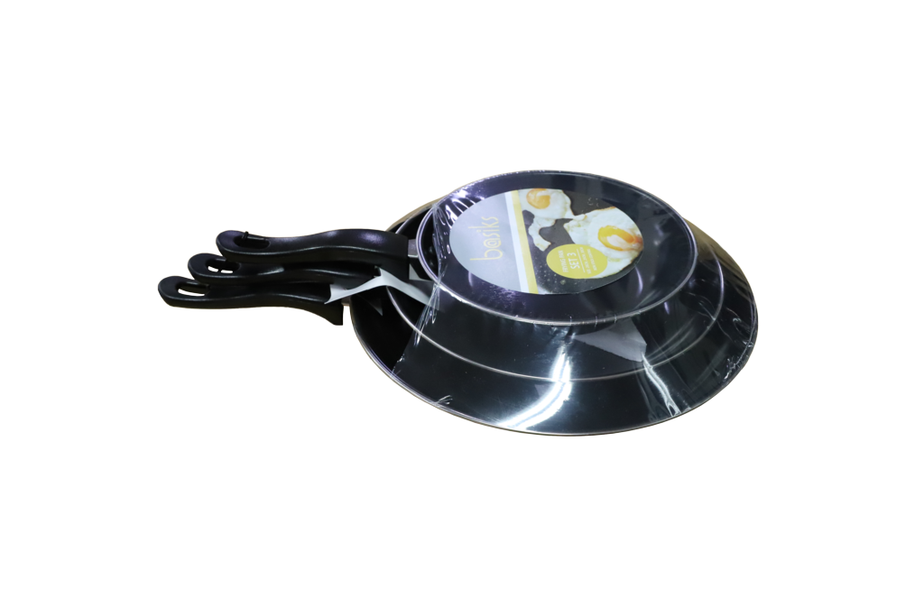 Basiks Carbon Steel Frying Pan Set Of 3 Pans