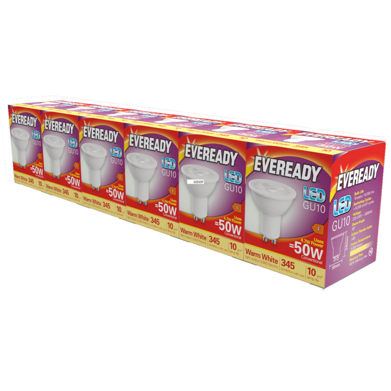 Eveready LED GU10 50w Light Bulbs Pack 6