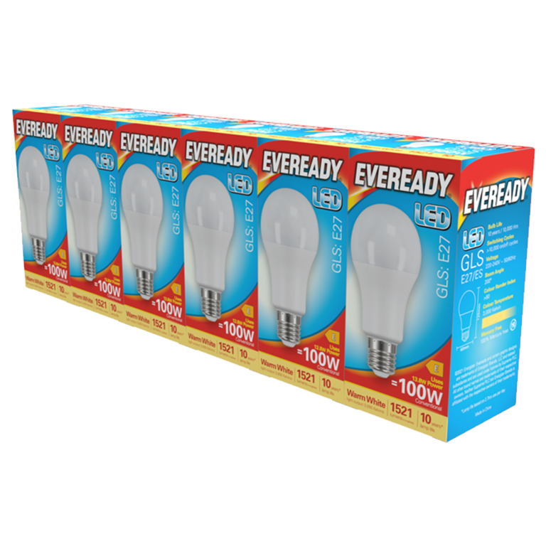 Everedy LED GLS ES E27 Lightbulbs Pack Of 6