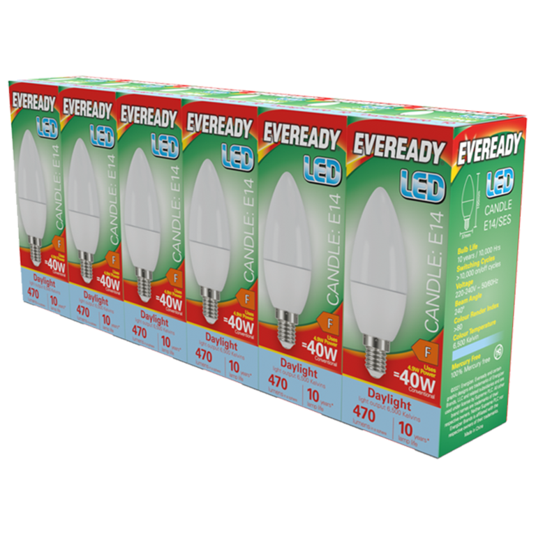 Eveready LED SES Candle E14 Pack 6 40w