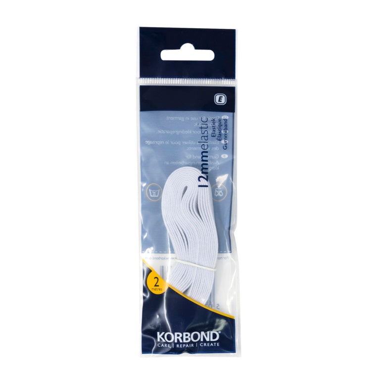 Korbond Elastic White 12mm 2M