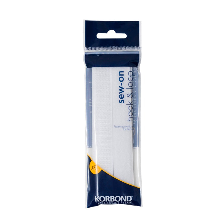 Korbond Sew On Hook & Loop White