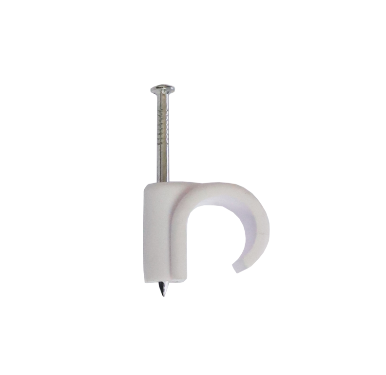 10mm White Nail In Pipe Clips