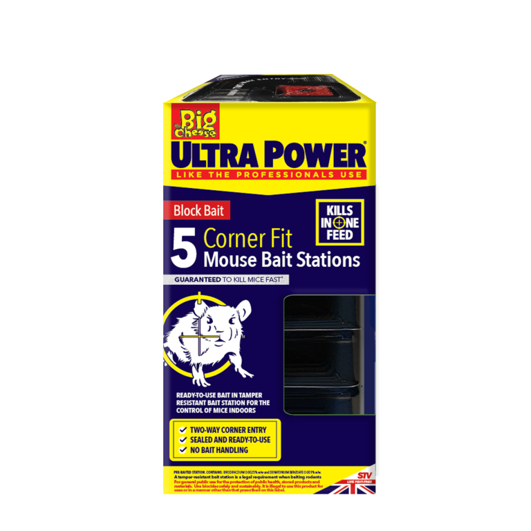 Big Cheese Corner Fit Mouse Bait Station 5pk