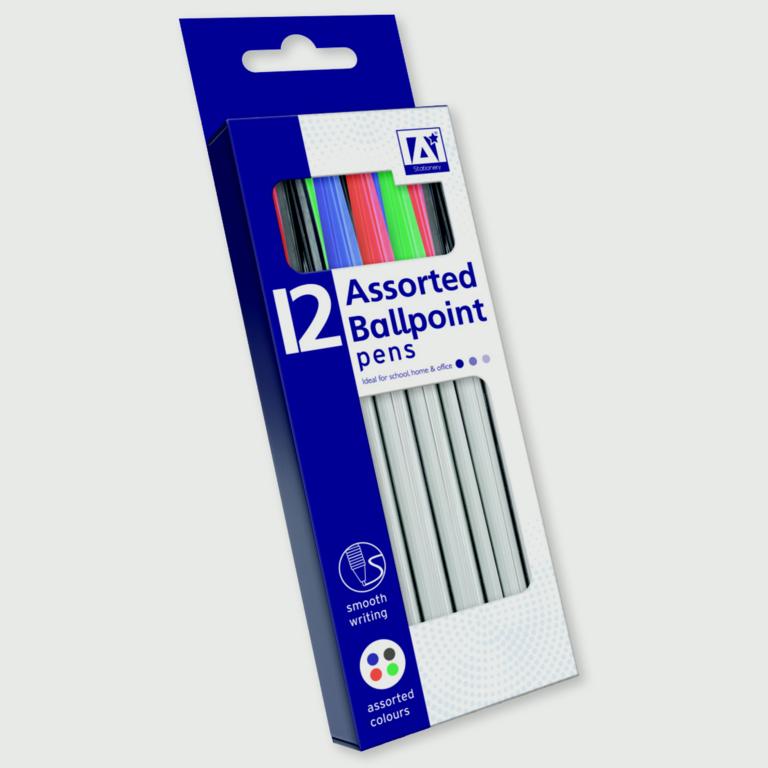 Assorted Ballpoint Pens 12 Pack