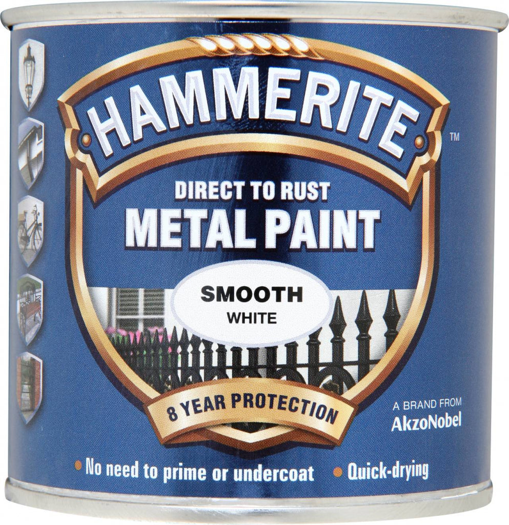 Hammerite White Metal Paint Smooth 250ml