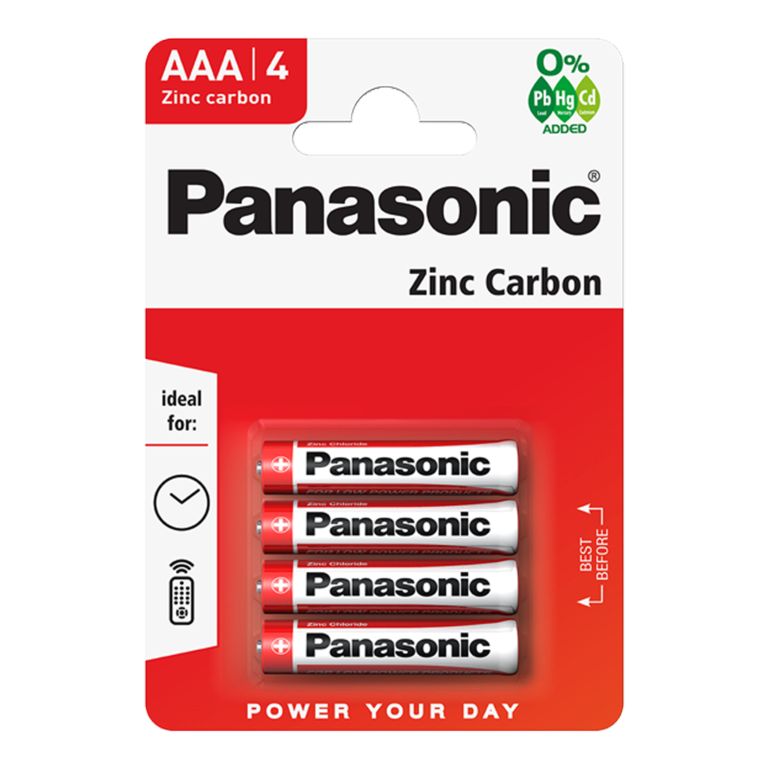 Panasonic AAA Zinc Carbon Batteries 4 Pack