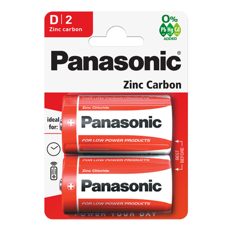 PanasonicD2 Zinc Carbon Batteries