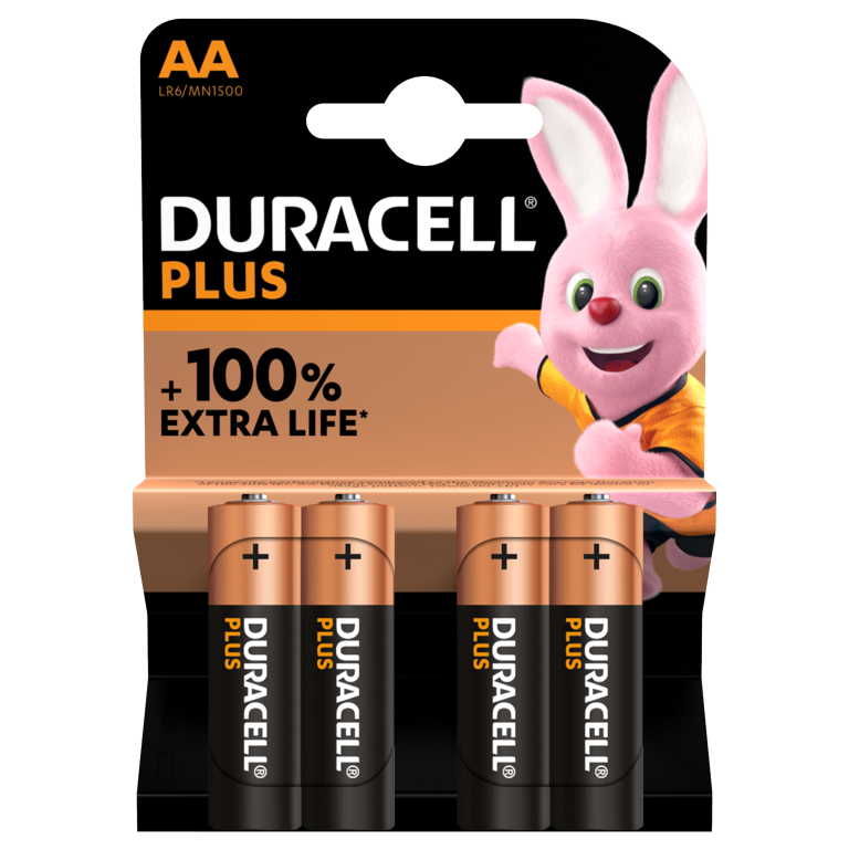 Duracell Plus Power Batteries AA 4 Pack