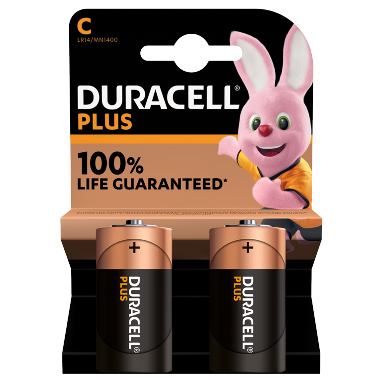 Duracell Plus C Alkaline Batteries Pack Of 2