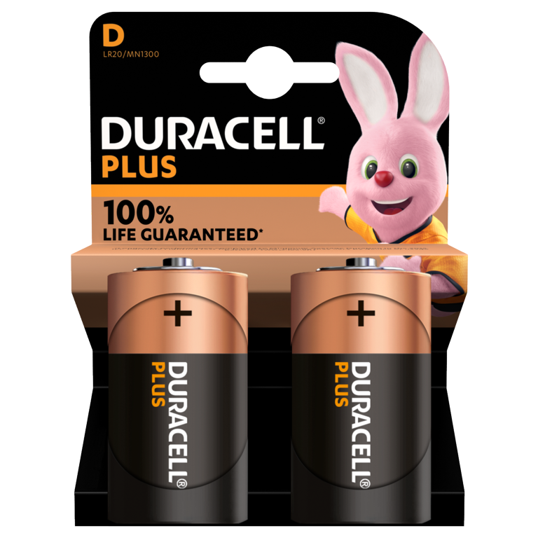 Duracell D Plus Power Batteries 2 Pack