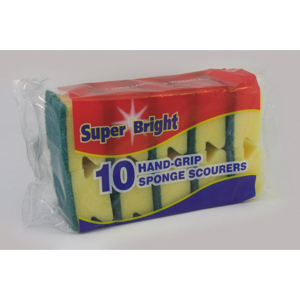 Superbright Hand Grip Sponge Scourers 10pk