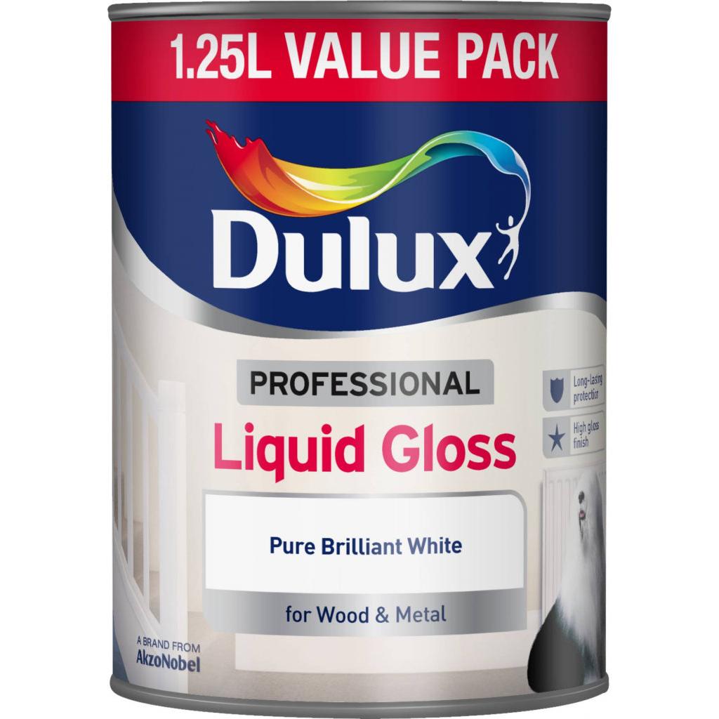 Dulux Professional Liquid Gloss Paint 1.25L Pure Brilliant White